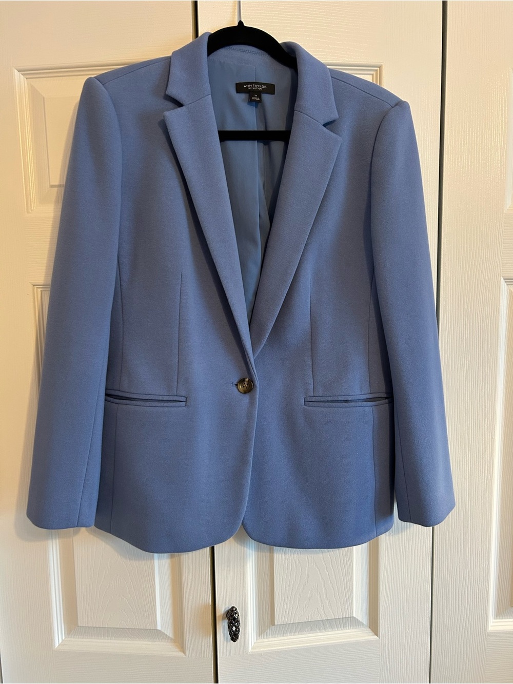 Ann Taylor Periwinkle Single-Button Tailored Blazer